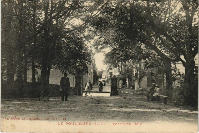 Carte postale ancienne Le Pouliguen Sortie du Bois au Pouliguen