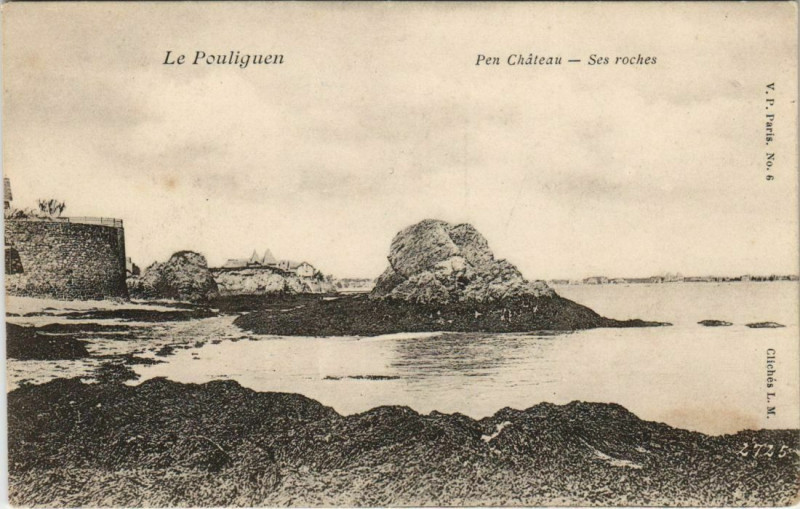 Carte postale ancienne Le Pouliguen Pen Chateau Ses roches au Pouliguen