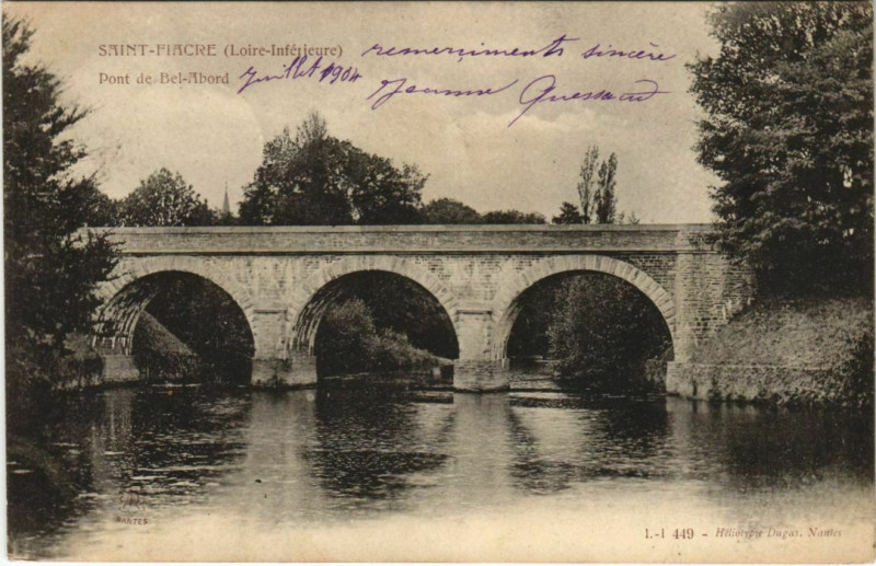 Carte postale ancienne Saint-Fiarce Pont de Bel Abord