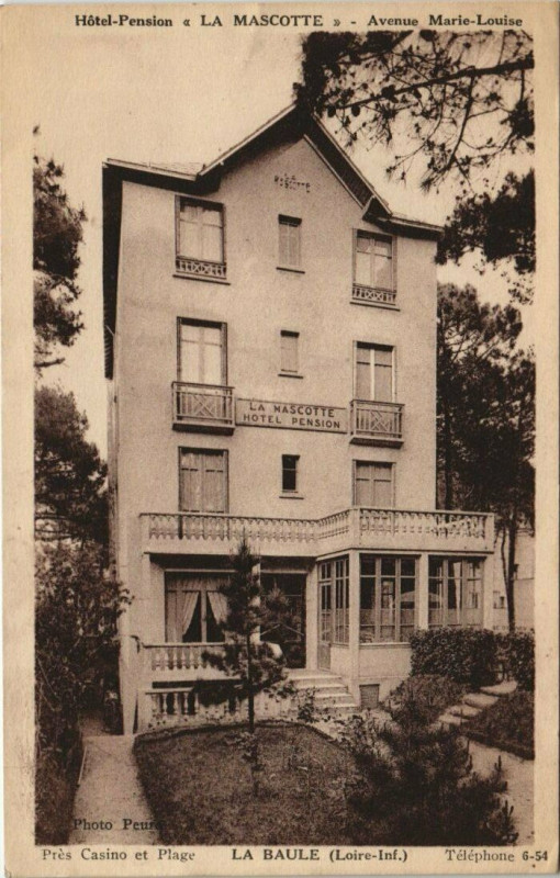 Carte postale ancienne Hotel Pension La Mascotte Avenue Marie Louise