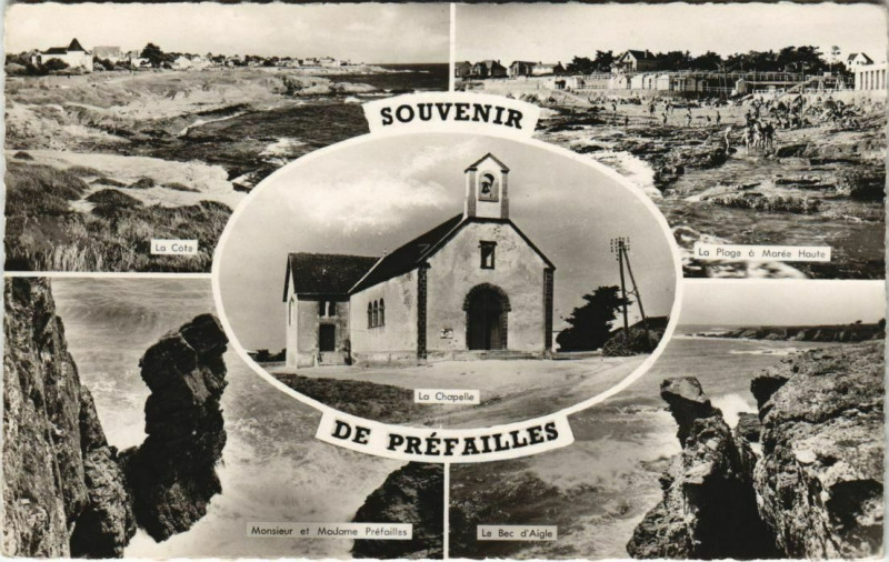 Carte postale ancienne Souvenir de Prefailles à Préfailles
