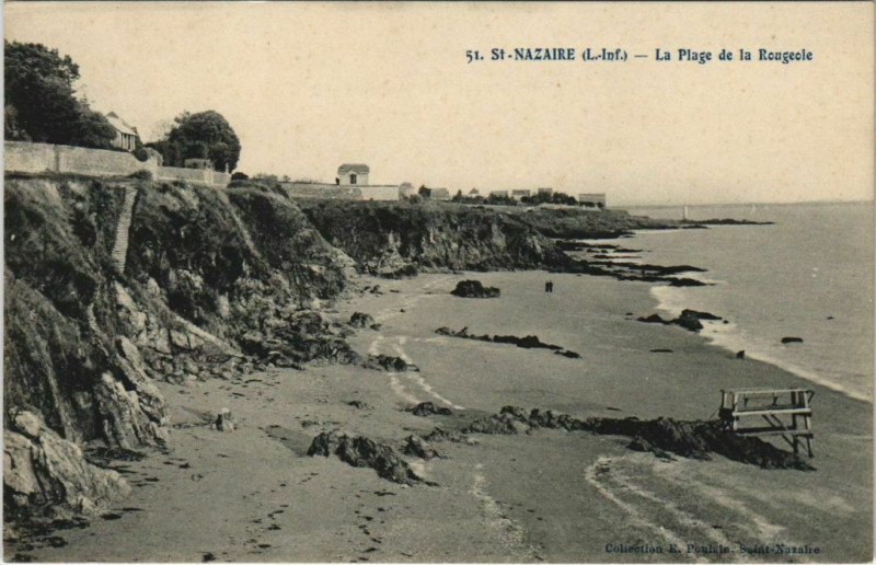 Carte postale ancienne Saint-Nazaire La Plage de la Rougeole à Saint-Nazaire