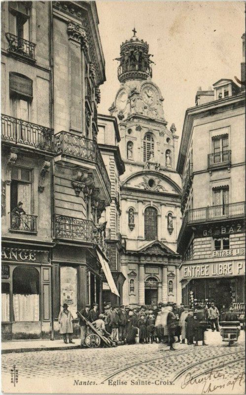 Carte postale ancienne Nantes Eglise Sainte-Croix à Nantes