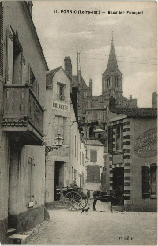 Carte postale ancienne Pornic Escaller Fouquet à Pornic