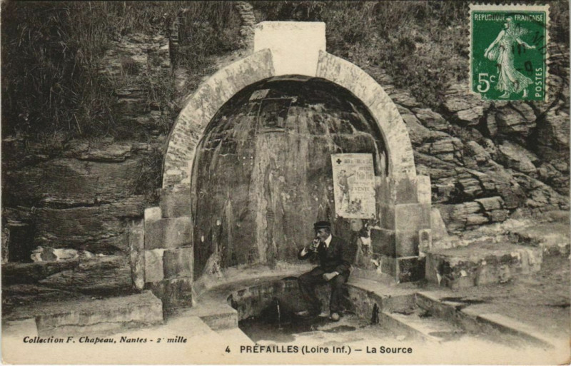 Carte postale ancienne Prefailles La Source à Préfailles