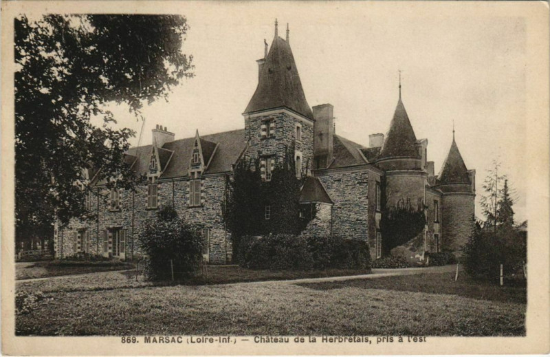 Carte postale ancienne Marsac Chateau de La Herbrefals pris a Test