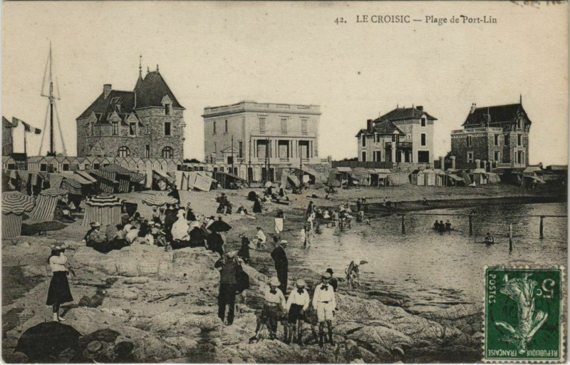 Carte postale ancienne Le Croisic Plage de Port Lin au Croisic
