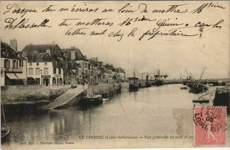 Carte postale ancienne Le Croisic Vue générale du port et de à Vue