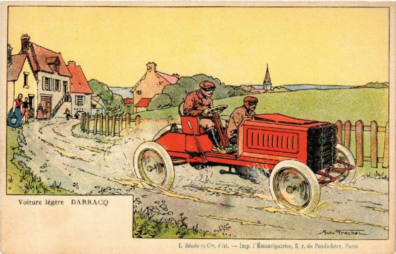 Carte postale ancienne Voiture legere Darracq