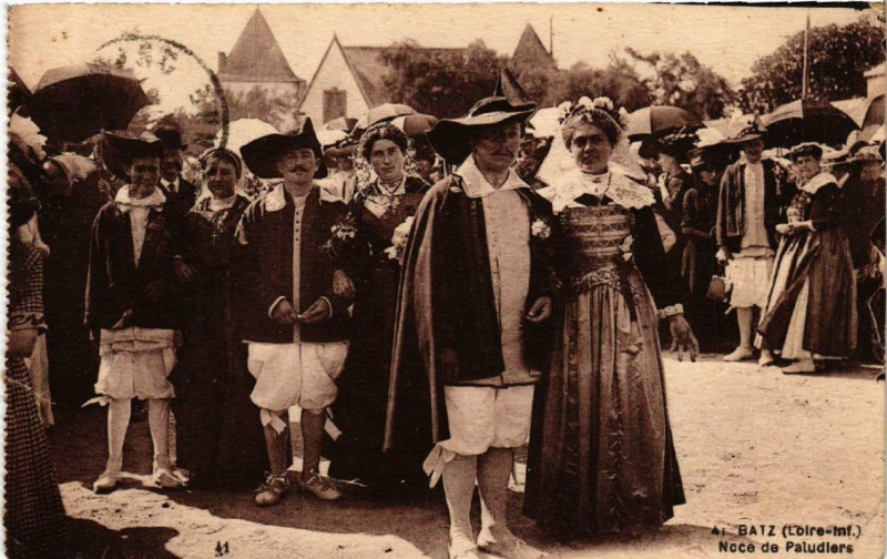 Carte postale ancienne Batz Noce de Paludiers