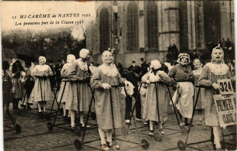 Carte postale ancienne Nantes Mi Careme 1922 à Nantes