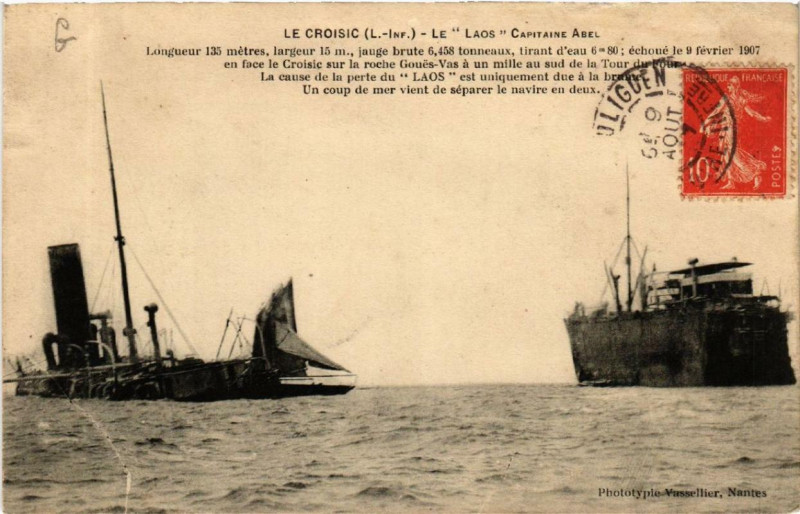Carte postale ancienne Le Croisic Le Laos Capitaine Abel au Croisic