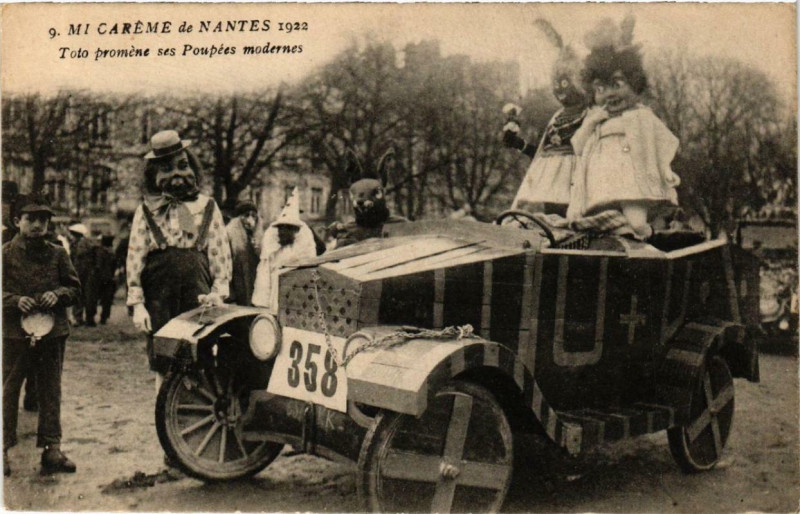 Carte postale ancienne Nantes Mi Careme 1922 à Nantes