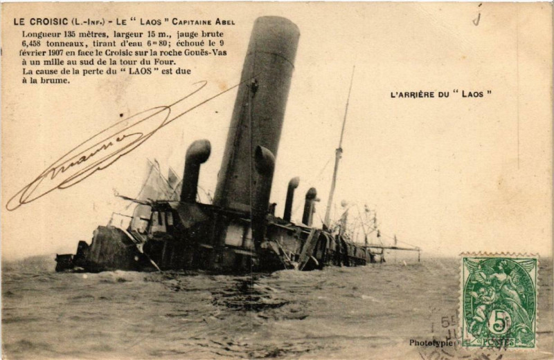 Carte postale ancienne Le Croisic Le Laos Capitaine Abel au Croisic