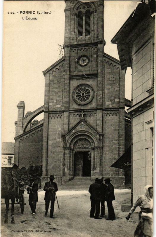 Carte postale ancienne Pornic Eglise à Pornic