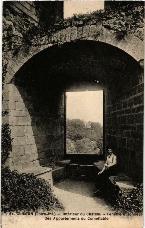Carte postale ancienne Clisson Intérieur du Chateau - Fenetre d'Honneur à Clisson