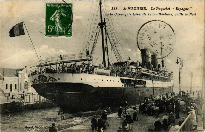 Carte postale ancienne Saint-Nazaire Le Paquebot Espagne à Saint-Nazaire