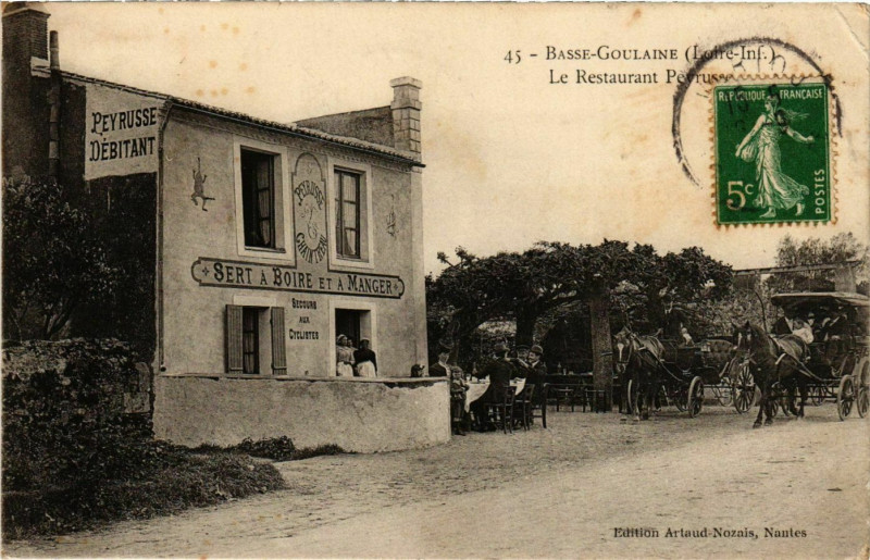 Carte postale ancienne Basse-Goulaine Le rastaurant Peyrusse à Basse-Goulaine