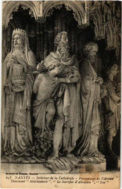 Carte postale ancienne Nantes - Interieur de la Cathedralle -Personnages de l'Ancien... à Nantes