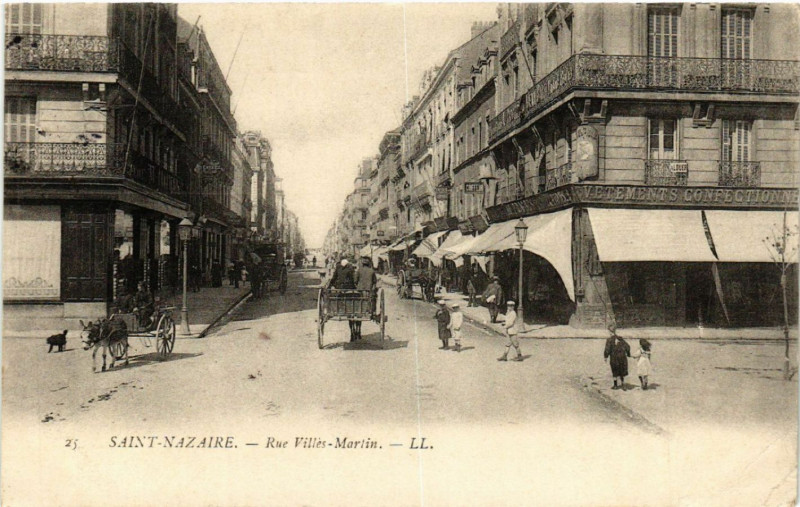 Carte postale ancienne Saint-Nazaire - Rue Villes-Martin à Saint-Nazaire