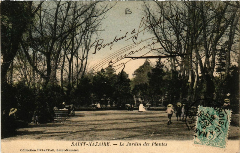 Carte postale ancienne Saint-Nazaire - Le Jardin des Plantes à Saint-Nazaire