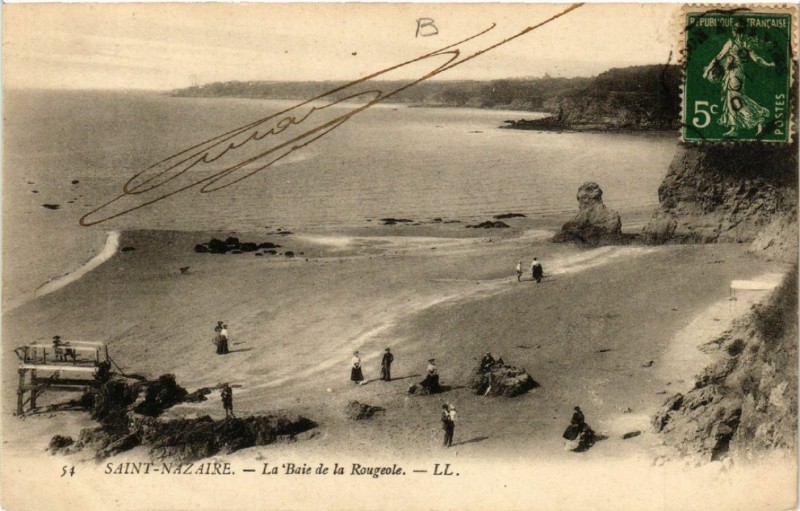 Carte postale ancienne Saint-Nazaire -La Baie de la Rougeole à Saint-Nazaire