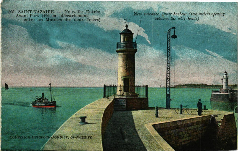 Carte postale ancienne Saint-Nazaire - Nouvelle Entree Avant-Port (129 m d'ecartement... à Saint-Nazaire