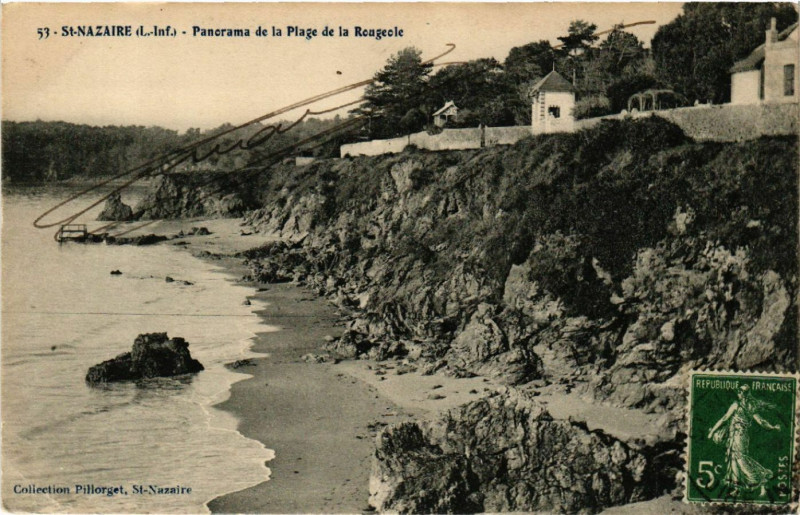Carte postale ancienne Saint-Nazaire (L.-Inf.) - Panorama de la Plage de la Rengecle à Saint-Nazaire
