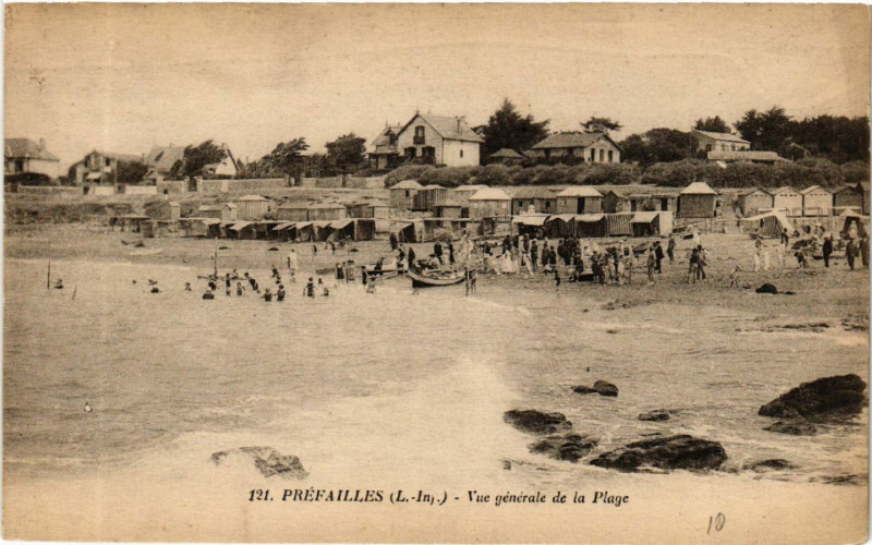 Carte postale ancienne Prefailles (L.-Inf.) - Vue generale de la Plage à Préfailles