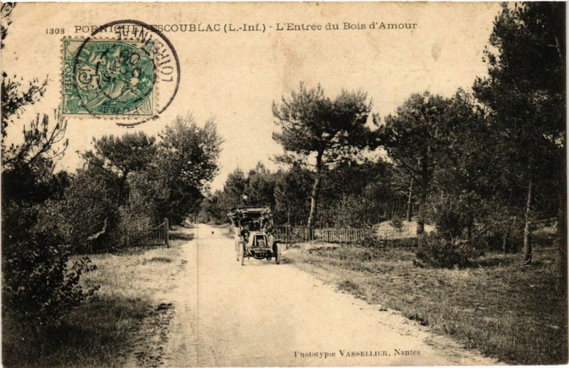 Carte postale ancienne Pornichet-Escoublac (L.-Inf.)- L'Entree du Bois d'Amour à Pornichet