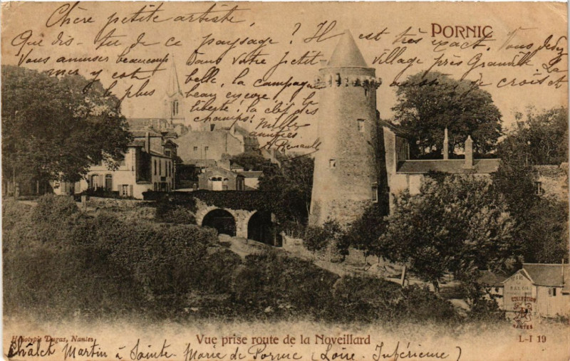 Carte postale ancienne Pornic - Vue prise route de la Noveillard à Pornic