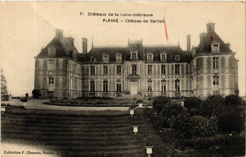 Carte postale ancienne Chateaux de la Loire-inferieure - Plesse - Chateau de Carheil à Plessé