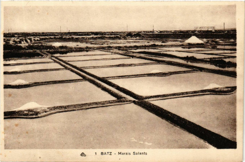 Carte postale ancienne Batz - Marais Salants