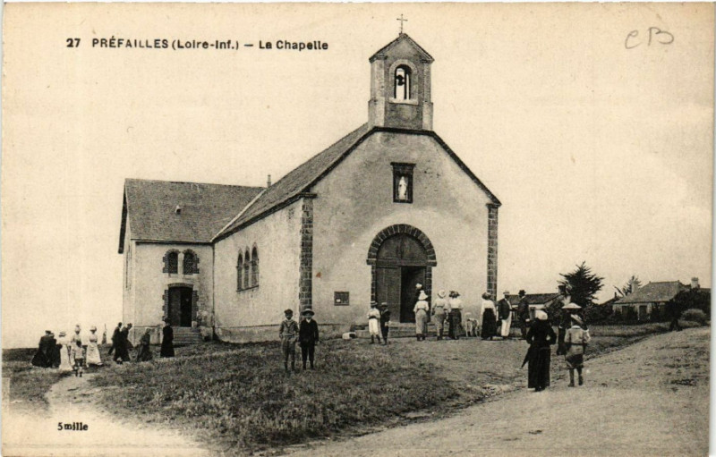 Carte postale ancienne Prefailles (LOire-inf.) - La Chapelle à Préfailles