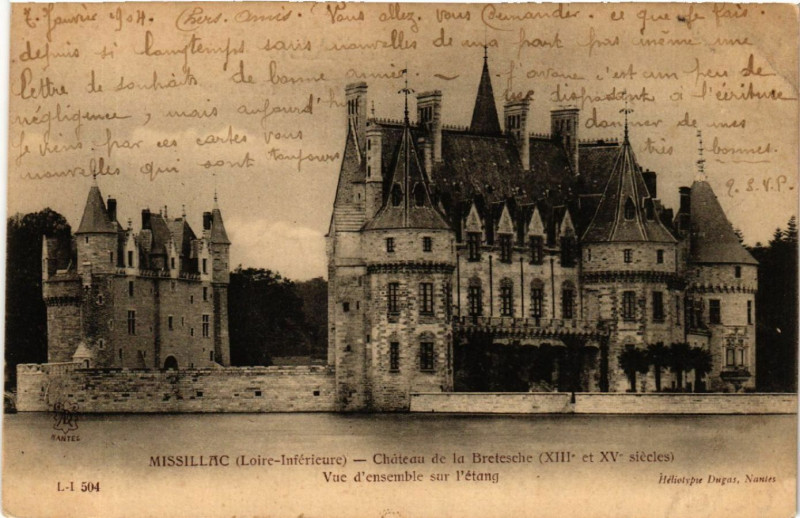 Carte postale ancienne Missillac (Loire-Inferieure) - Chateau de la Bretesche (Xiii et Xv à Missillac