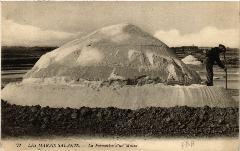 Carte postale ancienne Les Marais Salants - La Formation d'un Mulon
