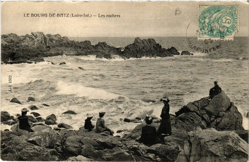 Carte postale ancienne Le Böurg-de-Batz (Loire-Inf.) - Les rochers