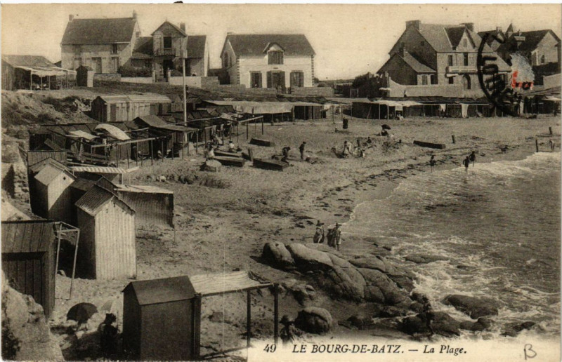 Carte postale ancienne Le Bourg-de-Batz - La Plage