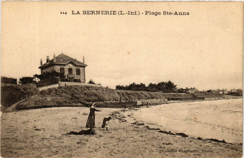 Carte postale ancienne La Bernerie (L.-Inf.) - Plage Sainte-Anne