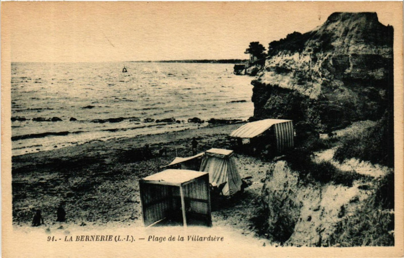 Carte postale ancienne La Bernerie (L.-I.) - Plage de la Villardiere