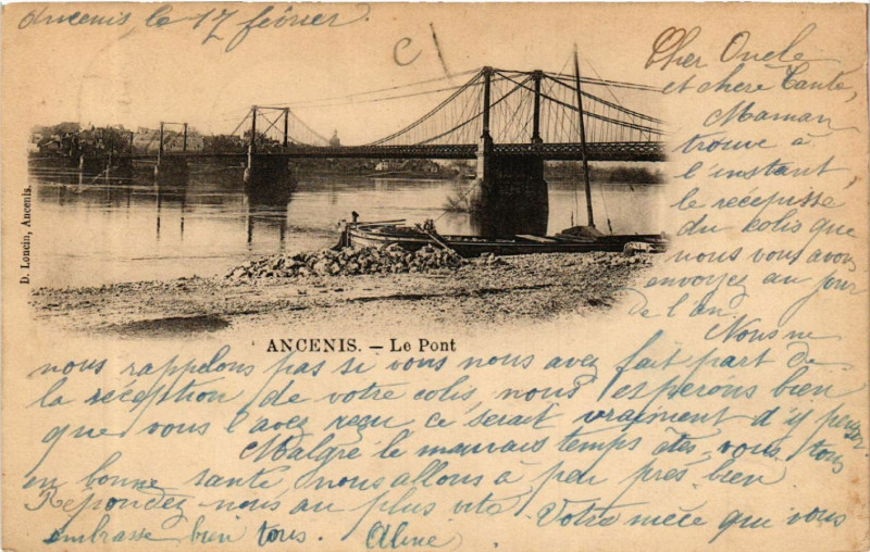Carte postale ancienne Ancenis - Le Pont