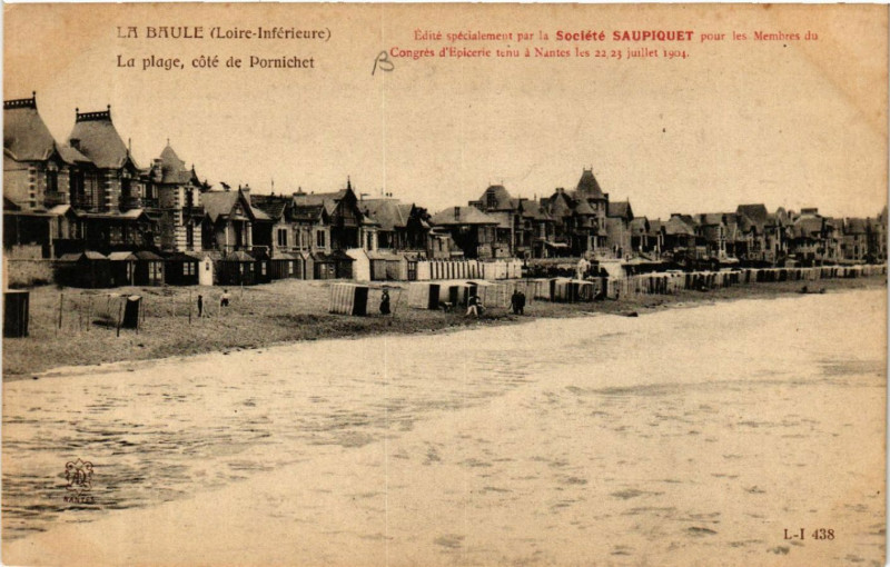 Carte postale ancienne La Baule (Loire-Inferieure) - La Plage, cote de Pornichet à Pornichet