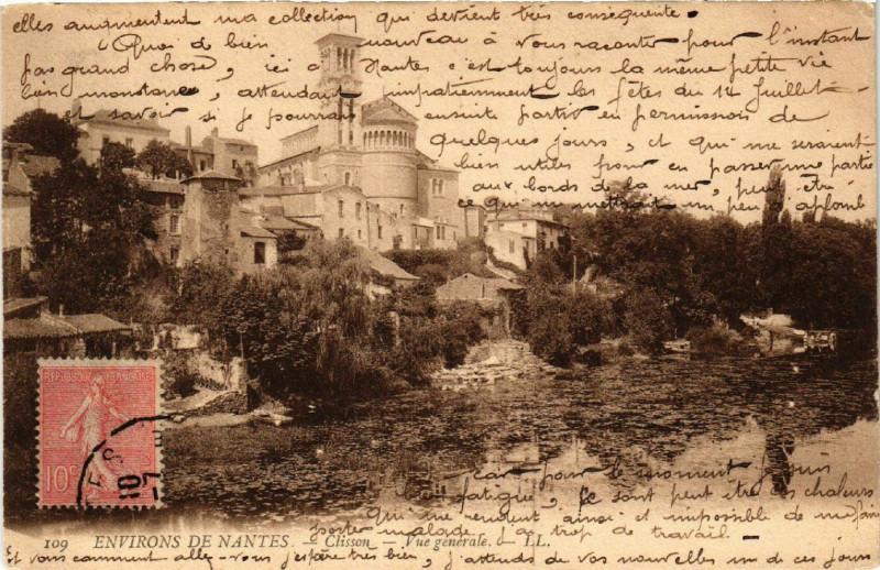Carte postale ancienne Environs de Nantes - Clisson - Vue generale à Nantes