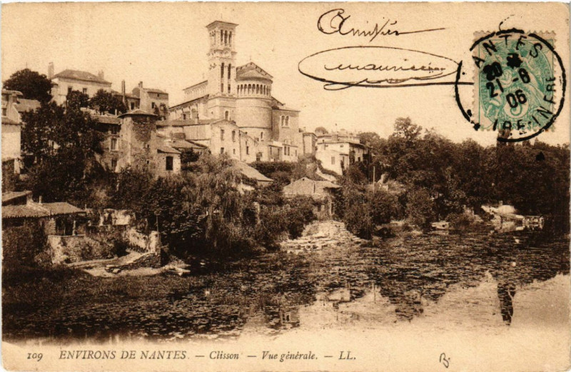 Carte postale ancienne Environs de Nantes - Clisson - Vue generale à Nantes