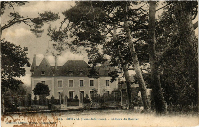 Carte postale ancienne Derval (Loire-Inferieure) - Chateau du Boscher à Derval