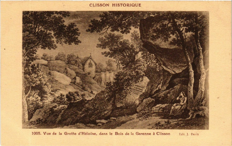 Carte postale ancienne Clisson Historique - Vue de la Grotte d'Heloise, dans le Bois de à Clisson
