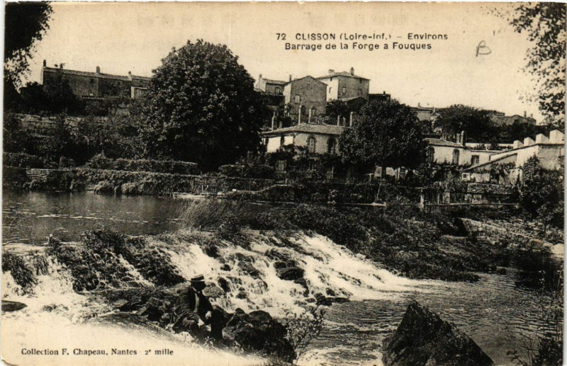 Carte postale ancienne Clisson (Loire-Inf.) - Environs - Barrage de la Forge a Fouques à Clisson