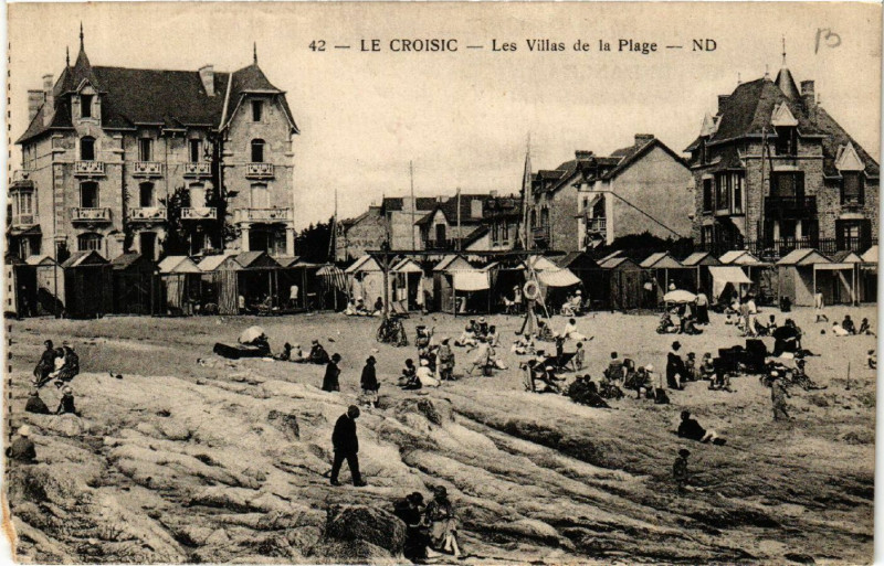 Carte postale ancienne Le Croisic - Les Villas de la Plage au Croisic