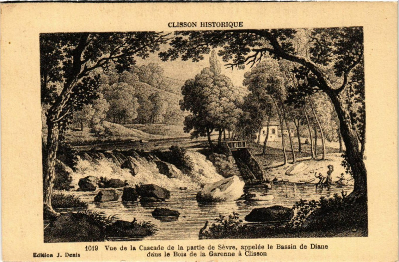 Carte postale ancienne Clisson Historique -Vue de la Cascade de la partie de Sevre,appelee à Clisson