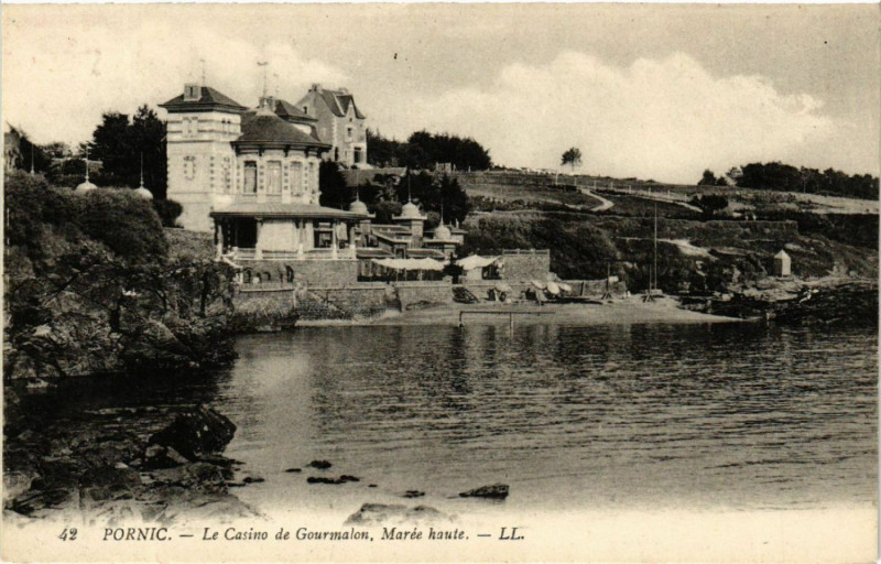Carte postale ancienne Pornic - Le Casino de Gourmalon, Maree haute à Pornic